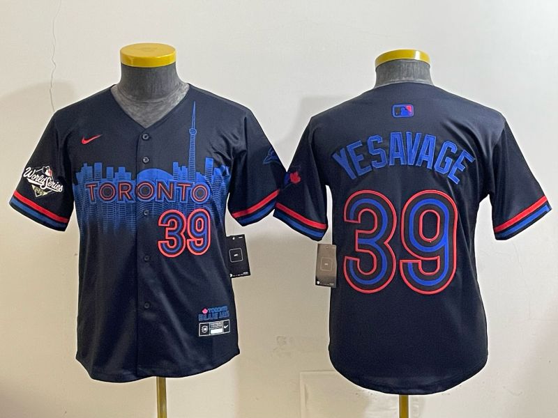 Youth 2025 Nike Toronto Blue Jays #39 Yesavage Blue Game MLB Jersey 06